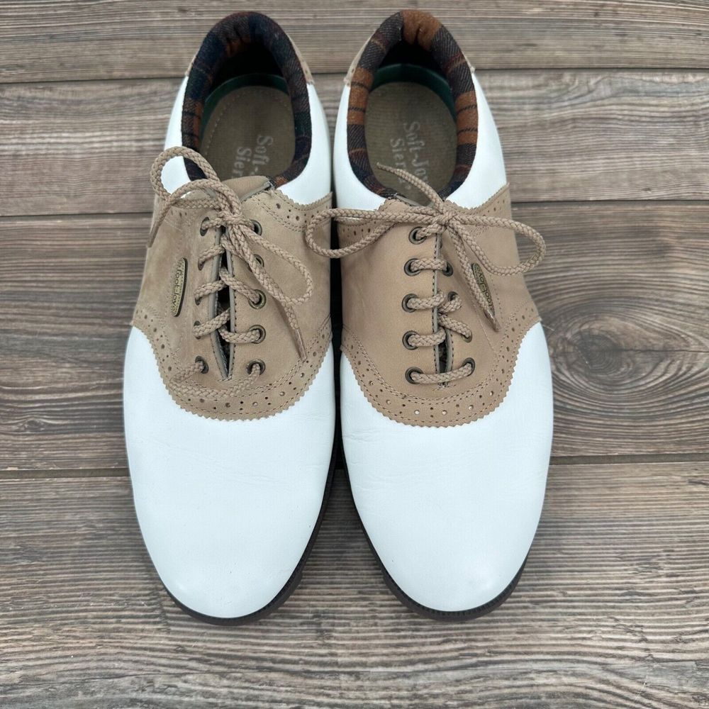 FootJoy Soft-Joys Sierra Women's Size 10 W White Tan  Spikeless Golf Shoes 98776